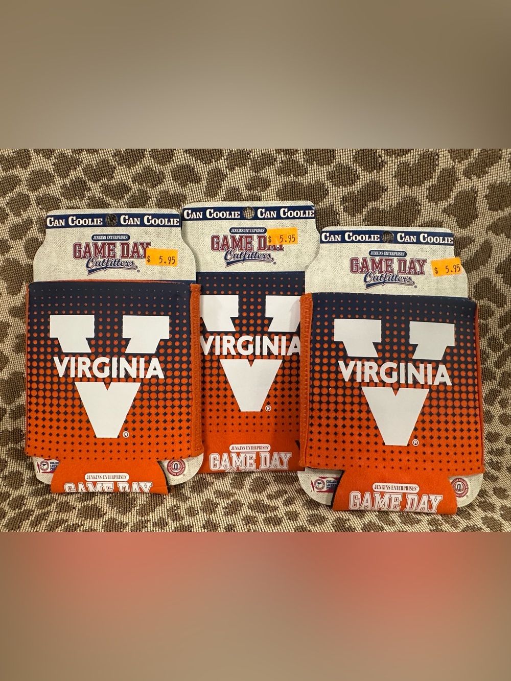 Lot of 3 Virginia Cavaliers Insulating Can Coolie Koozie~Game Day Outfitters~NWT